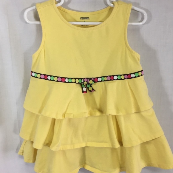 Gymboree Spring Ruffle Tank Dress Polka Dot Belt - Picture 1 of 7
